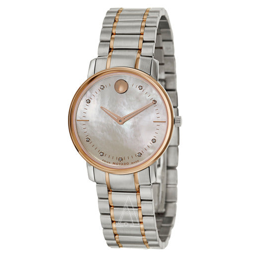 Ladies Movado Classic Mother of Pearl Two Tone Stainless Steel