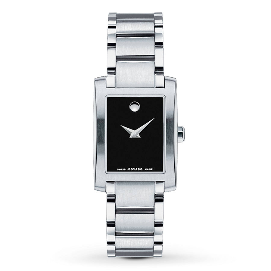 Ladies Movado Certe Quartz Black Dial Model 0606404