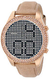 Fossil Women's ES3443 Electro Tick Crystal-Accented Rose Gold-Tone Stainless Steel Watch with Leather Band