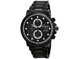 Men's Citizen Eco-Drive Nighthawk Black Ion Chronograph Ladies Watch model # FB3005-55E