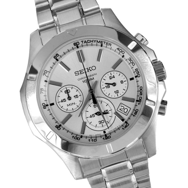 Seiko Seiko Chronograph  SEIKO Chronograph Silver Dial Stainless Steel Men's Watch Item No. SSB099