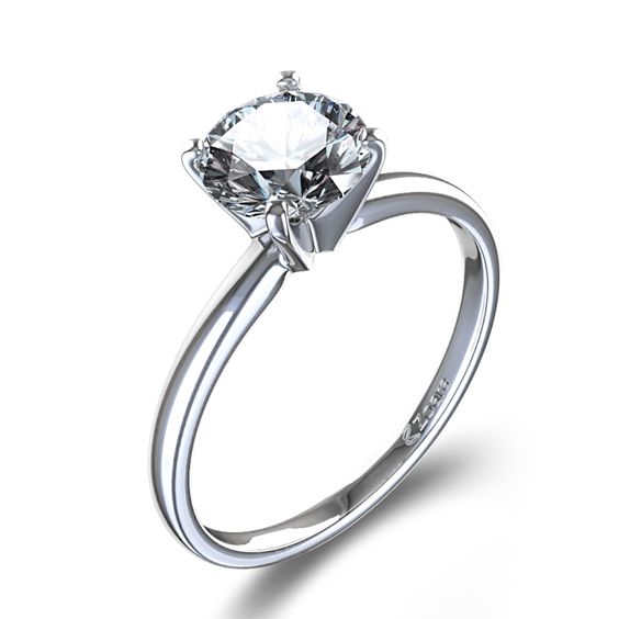 14k White Gold 0.95ct Solitaire Daimond Ring