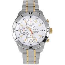 Seiko Chronograph Silver Dial Two-tone Men's Watch SKS403