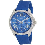 Fossil Women's AM4490 Cecile Multifunction Blue Silicone Watch