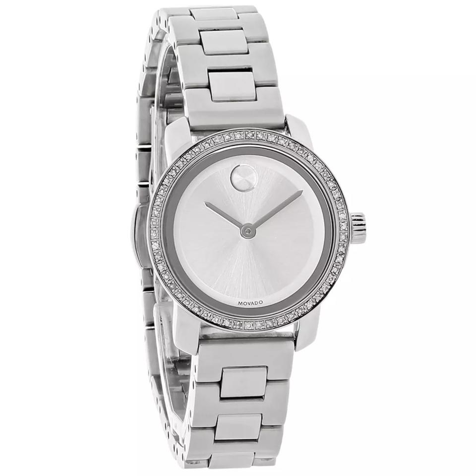 Ladies Bold Silver Dial Stainless Steel Diamond Watch. Model # 3600214