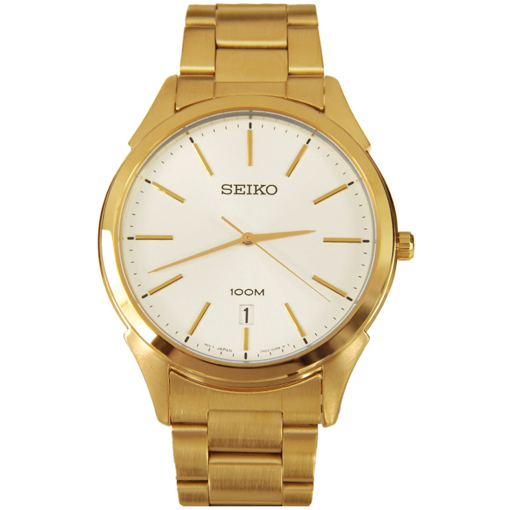 Seiko Men's 'Dress' Yellow Goldtone Stainless Steel Japanese Quartz Watch moderl # SGEG74